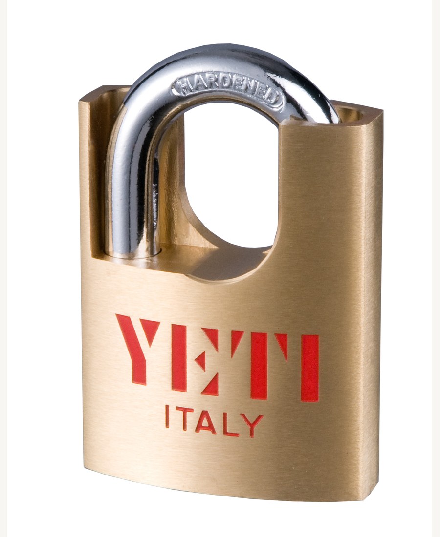 YETI Armored Padlock — Solid Brass, Hardened Steel Shackle